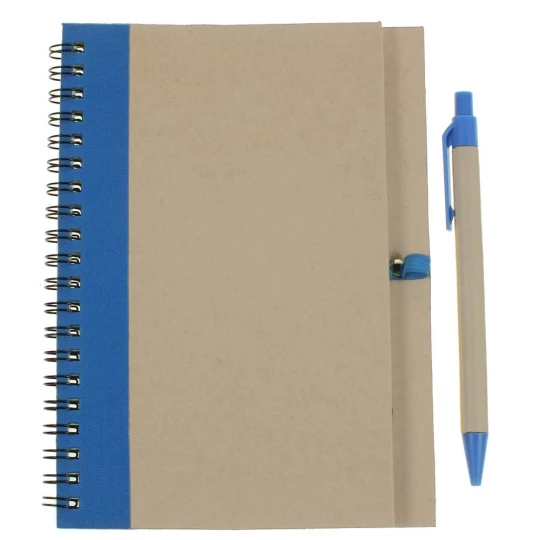 Notes Eco3 z długopisem - Niebieski