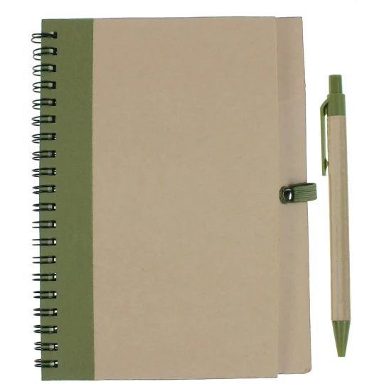 Notes Eco3 z długopisem - Zielony