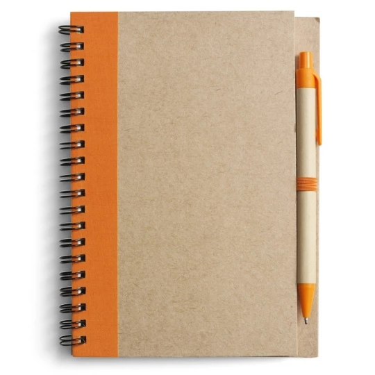 Notes Eco3 z długopisem - Pomarańczowy