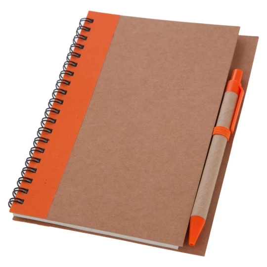 Notes Eco3 z długopisem - Pomarańczowy