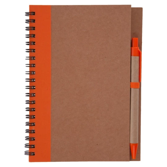 Notes Eco3 z długopisem - Pomarańczowy