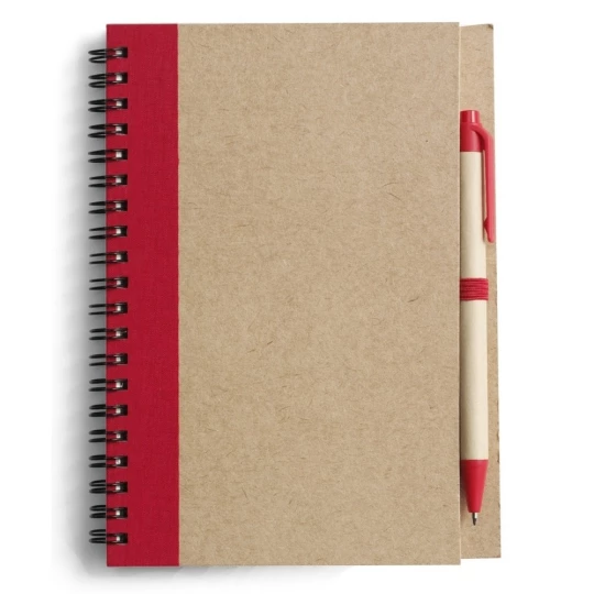 Notes Eco3 z długopisem - Czerwony