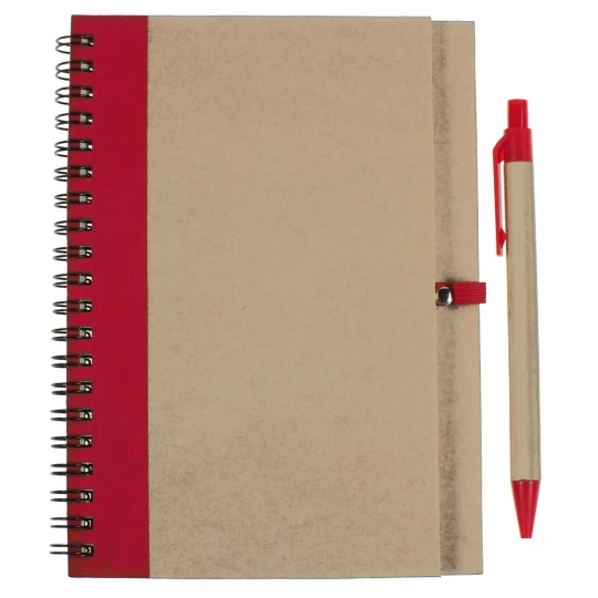 Notes Eco3 z długopisem - Czerwony
