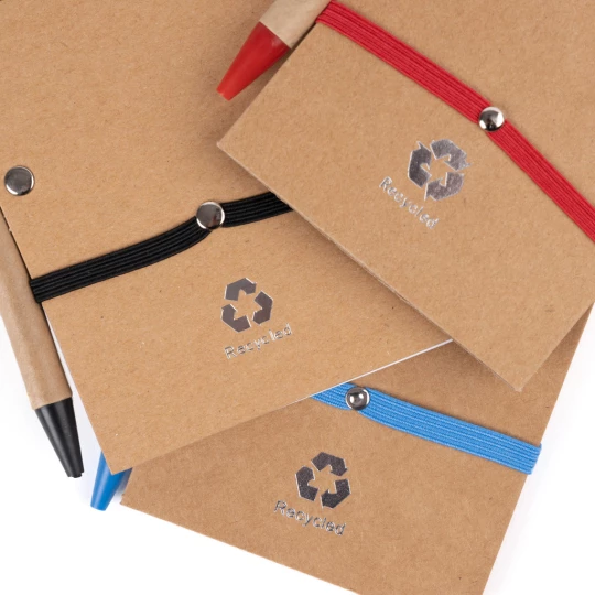 Notes Eco2 z długopisem - Niebieski