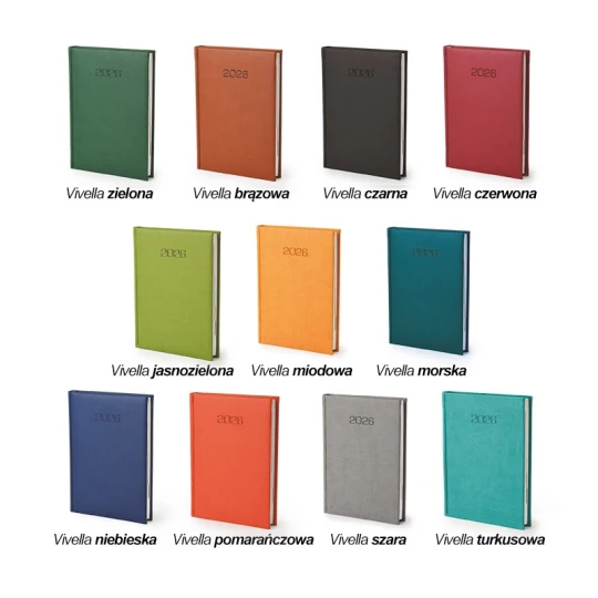 Kalendarz książkowy A5 - Rozkład Dzienny - Brązowy