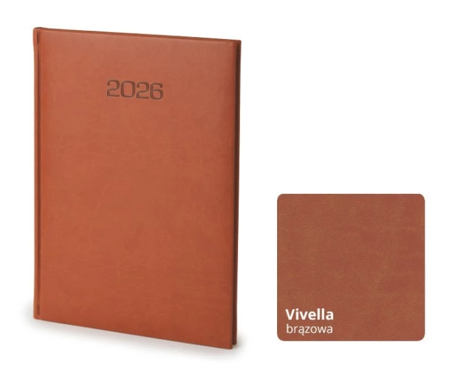 Kalendarz książkowy A5 - Rozkład Tygodniowy - Brązowy