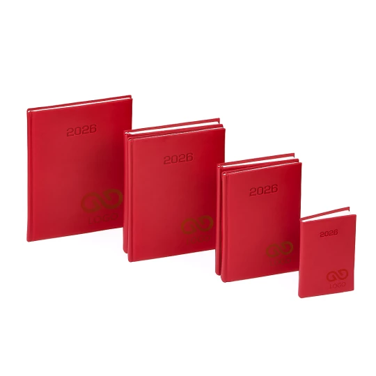 Kalendarz książkowy B5 - Rozkład Dzienny - Czerwony