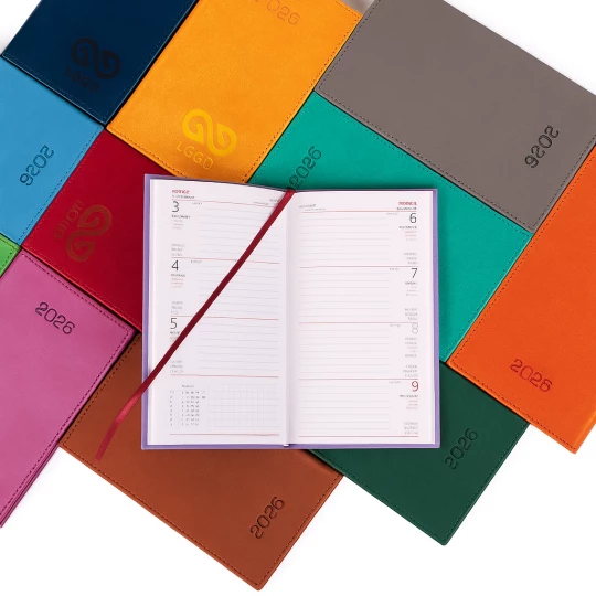 Kalendarz książkowy A6 - Rozkład Tygodniowy - Pomarańczowy