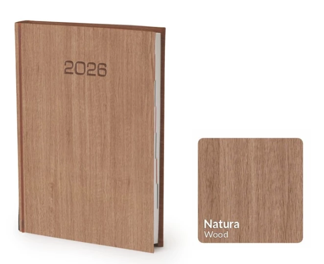 Kalendarz książkowy Nature A5 - Rozkład Dzienny - Wood