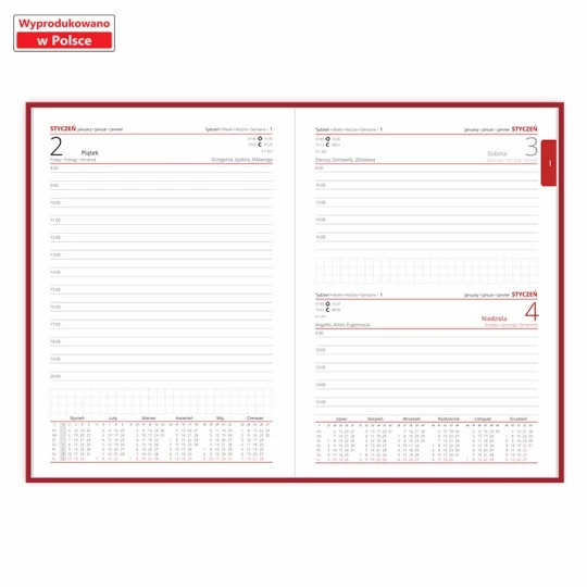 Kalendarz książkowy A5 - Rozkład Dzienny - Brązowy