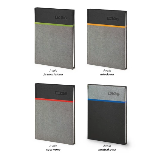 Kalendarz książkowy B5 oprawa łączona - Rozkład Tygodniowy - Czerwony