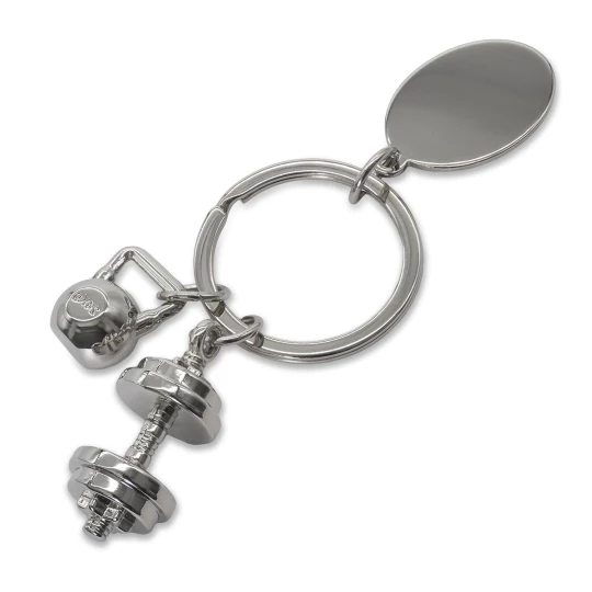 Brelok z motywem sportowym GymKey, srebrny