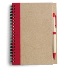 Notes Eco3 z długopisem - Czerwony