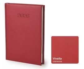 Kalendarz książkowy B5 - Rozkład Dzienny - Czerwony