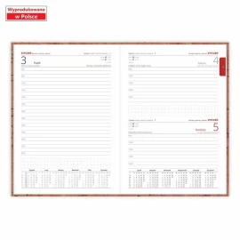 Kalendarz książkowy Nature A5 - Rozkład Dzienny - Wood