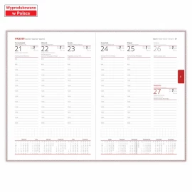 Kalendarz książkowy Diamond B5 - Rozkład Tygodniowy - Grafitowy