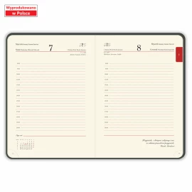 Kalendarz książkowy Nubuk A5 - Rozkład Dzienny - Grafitowy