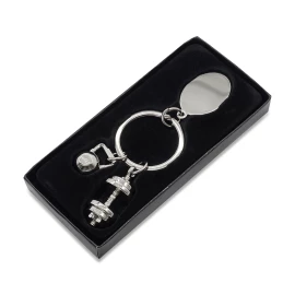 Brelok z motywem sportowym GymKey, srebrny