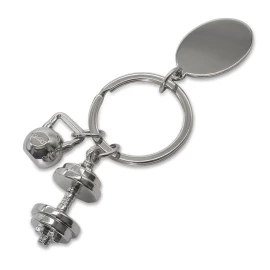Brelok z motywem sportowym GymKey, srebrny
